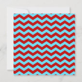 Invitation Cool tendance Turquoise Turquoise Rouge Chevron Zi (Dos)