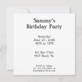 Invitation Cool Top Hat Chat Modèle d'invitation personnalisé (Dos)