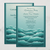 Invitation Cool Tropical Beach Waves Seaside Graduation Party (Devant / Derrière)