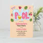 Invitation Cool Tropical Summer Pool Party Quinceañera (Debout devant)