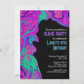 Invitation Cool Turquoise Purple Parties scintillant Fille An (Devant)