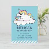 Invitation Cool Unicorn Lunettes de soleil été fille Annivers (Debout devant)