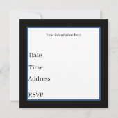 Invitation cool vintage de chat noir (Dos)