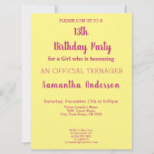 Invitation Cool Vous avez 13 ans, anniversaire officielle d'u (Dos)