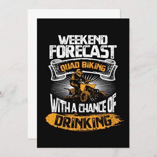 Invitation Cool Week-end Prévision Quad Vélo Idée cadeau (Devant / Derrière)