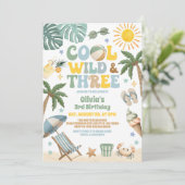 Invitation Cool Wild & Three Summer Beach 3e Anniversaire (Debout devant)