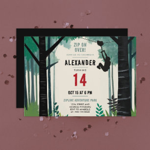 Invitation Cool Zipline Aventure Nature Extérieur Adrénaline