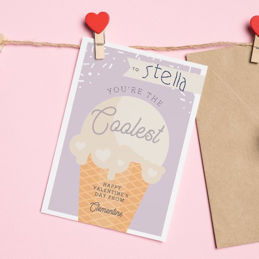 Invitation Coolest Scoop Classroom Valentine's Day Card