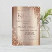 Invitation Cooper Glitter Drips 80e Anniversaire (Debout devant)