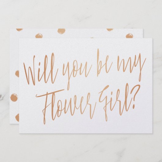 Invitation Cooper moderne "Serez-vous ma fille de fleurs ? (Devant / Derrière)