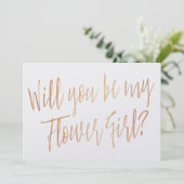 Invitation Cooper moderne "Serez-vous ma fille de fleurs ? (Debout devant)