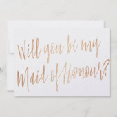 Invitation Cooper moderne "Serez-vous ma servante d'honneur" (Devant)