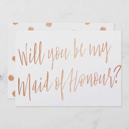 Invitation Cooper moderne "Serez-vous ma servante d'honneur" (Devant / Derrière)
