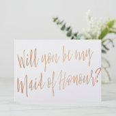 Invitation Cooper moderne "Serez-vous ma servante d'honneur" (Debout devant)