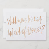Invitation Cooper moderne "Serez-vous ma servante d'honneur" (Devant)