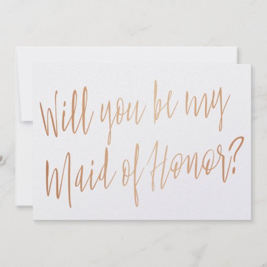 Invitation Cooper moderne "Serez-vous ma servante d'honneur" (Devant)