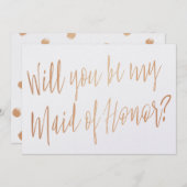 Invitation Cooper moderne "Serez-vous ma servante d'honneur" (Devant / Derrière)