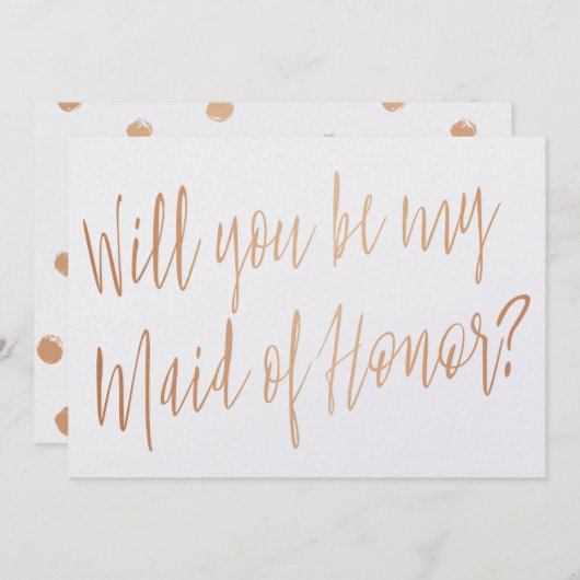 Invitation Cooper moderne "Serez-vous ma servante d'honneur" (Devant / Derrière)