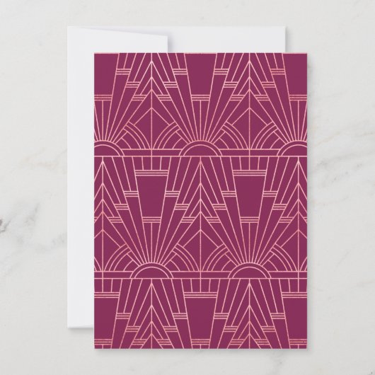 Invitation Cooper Rose Great Gatsby 1920 Enregistrer la date (Dos)