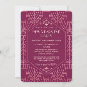 Invitation Cooper Rose Great Gatsby 1920 New Year Party (Devant)