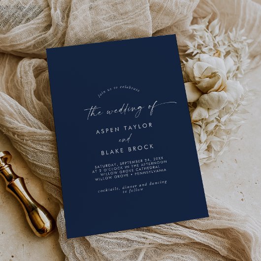 Invitation Coordonnée aquarelle moderne | Mariage bleu