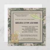 Invitation copie d'ACU de Camo d'ARMÉE d'invitation du baby (Devant / Derrière)