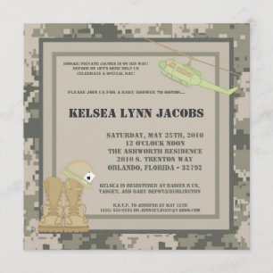 Invitation copie d'ACU de Camo d'ARMÉE d'invitation du baby