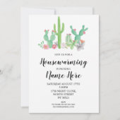 Invitation Copie d'aquarelle de cactus d'invitation de partie (Devant)