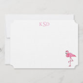 Invitation Copie de Flamant rose de monogramme stationnaire (Devant)