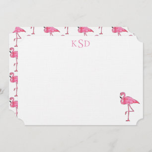 Invitation Copie de Flamant rose de monogramme stationnaire