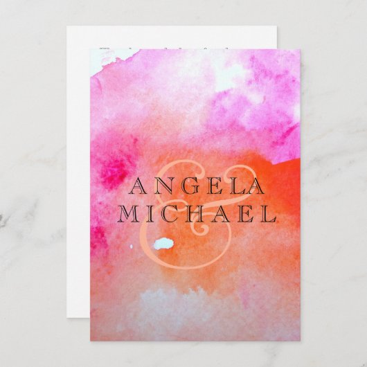 Invitation Copie de mariage d'aquarelle (Devant / Derrière)