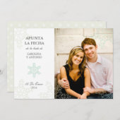 Invitation Copos de Nieve del Invierno Guardar Las Fechas (Devant / Derrière)