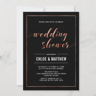 Invitation Copper & Black   Simple Mariage Moderne Douche