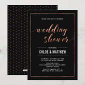 Invitation Copper & Black | Simple Mariage Moderne Douche (Devant / Derrière)