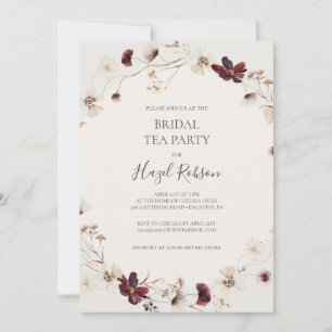 Invitation Copper Bourgogne Fleur sauvage Beige Bridal Tea Pa