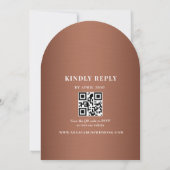 Invitation Copper Brown Arched QR Code Wedding (Dos)
