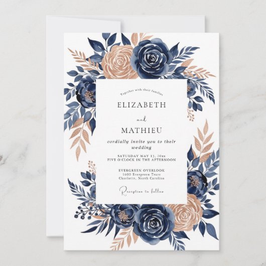 Invitation Copper Exquisite Autumnal Wedding (Devant)