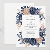 Invitation Copper Exquisite Autumnal Wedding (Devant / Derrière)