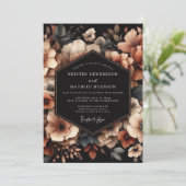 Invitation Copper Floral Chiaroscuro Wedding (Debout devant)