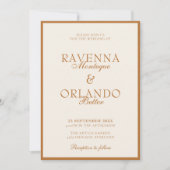 Invitation Copper Ivory Monogram Glam | Mariage Old Money (Devant)