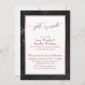Invitation Copper Just Married Célébration sur Marbre Noir (Devant)