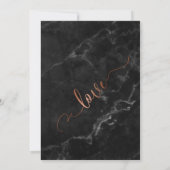 Invitation Copper Just Married Célébration sur Marbre Noir (Dos)