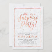 Invitation Copper & Marble | Fête de retraite moderne et surp (Devant)