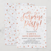 Invitation Copper & Marble | Fête surprise pour 50 ans (Devant / Derrière)