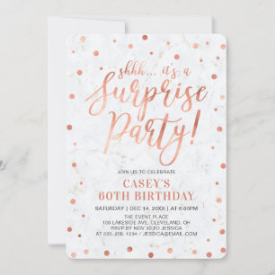 Invitation Copper & Marble   Fête surprise pour 50 ans