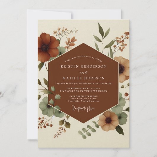 Invitation Copper Sage Autumn Wedding (Devant)