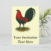 Invitation Coq américain : Brun Rouge (Debout devant)