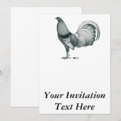 Invitation coq de combat Crele ou Dom (Devant / Derrière)