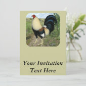 Invitation Coq de combat de route de campagne (Debout devant)