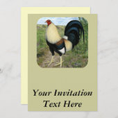 Invitation Coq de combat de route de campagne (Devant / Derrière)